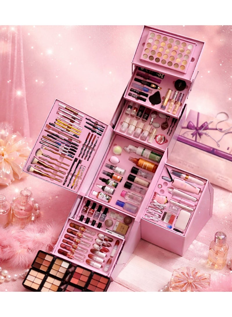 مودا بوكس مكياج مودا بيوتي 140 قطعة كامل – طقم ميكب متكامل مع فرش وأجهزة بديكير - Image 1